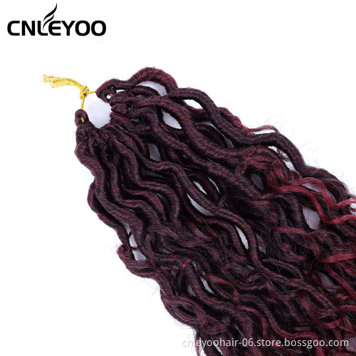 River Faux Locs Hair Red 18 Inch Factory Synthetic Goddess Faux Locs Crochet Braiding Hair Extension